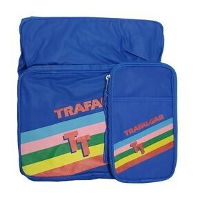 Vtg 90s Trafalgar Square Tours Messenger Bag Ticket Clutch Souvenir Rainbow Blue
